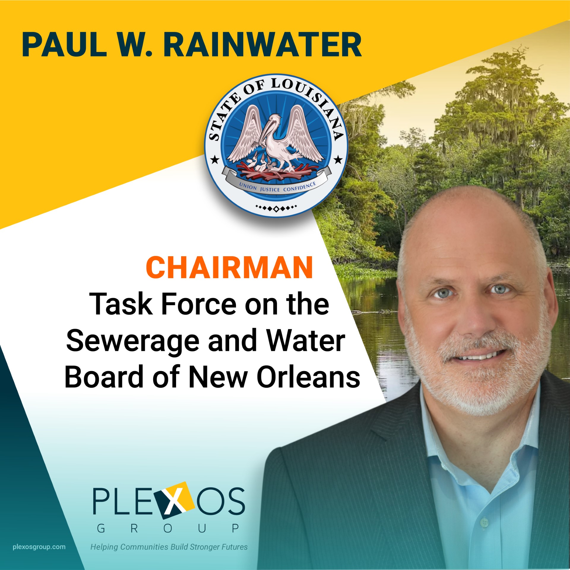 Paul W. Rainwater to Chair Gov. Landry Task Force on the Sewerage and Water Board of New Orleans